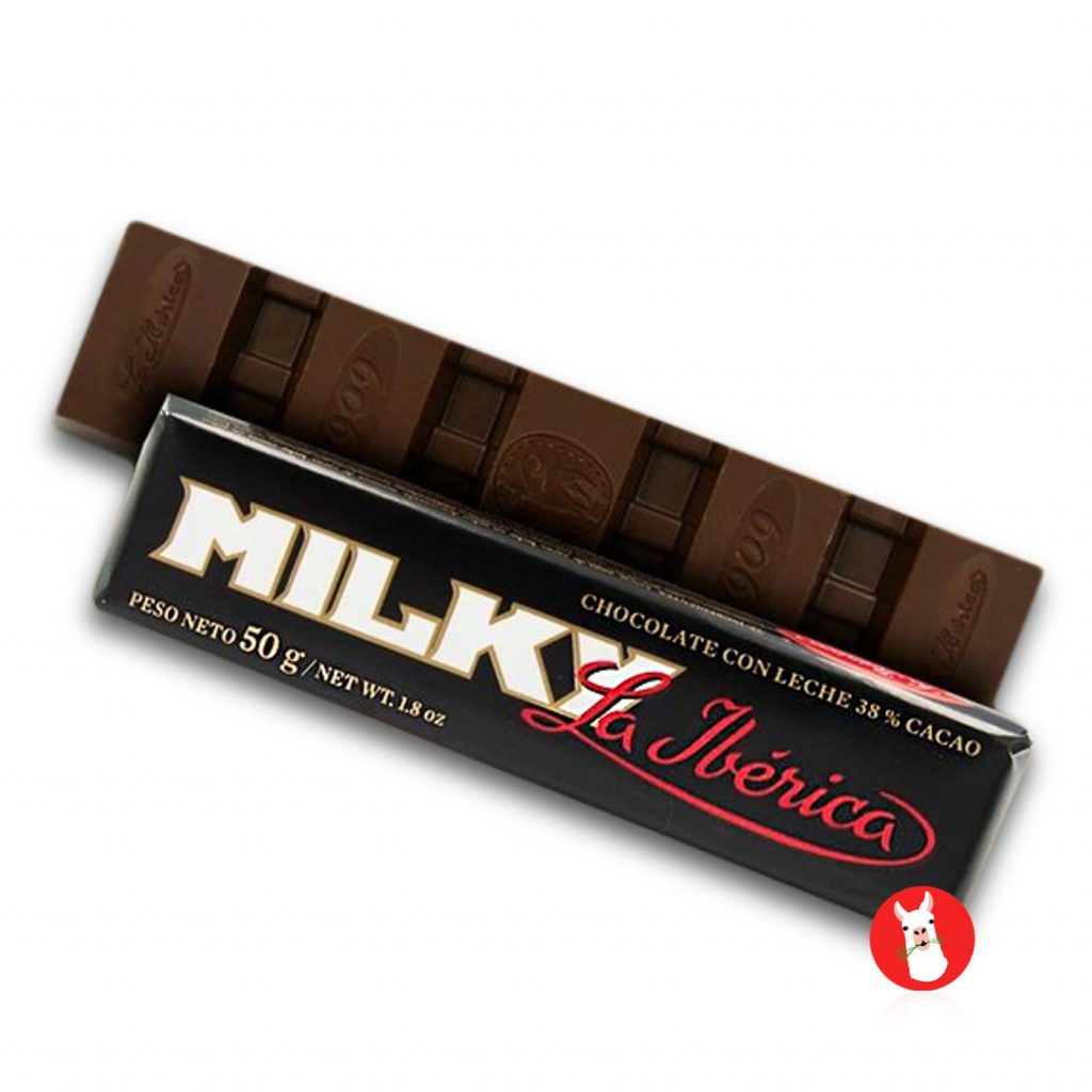 La iberica 1 barra chocolate Milky abierta
