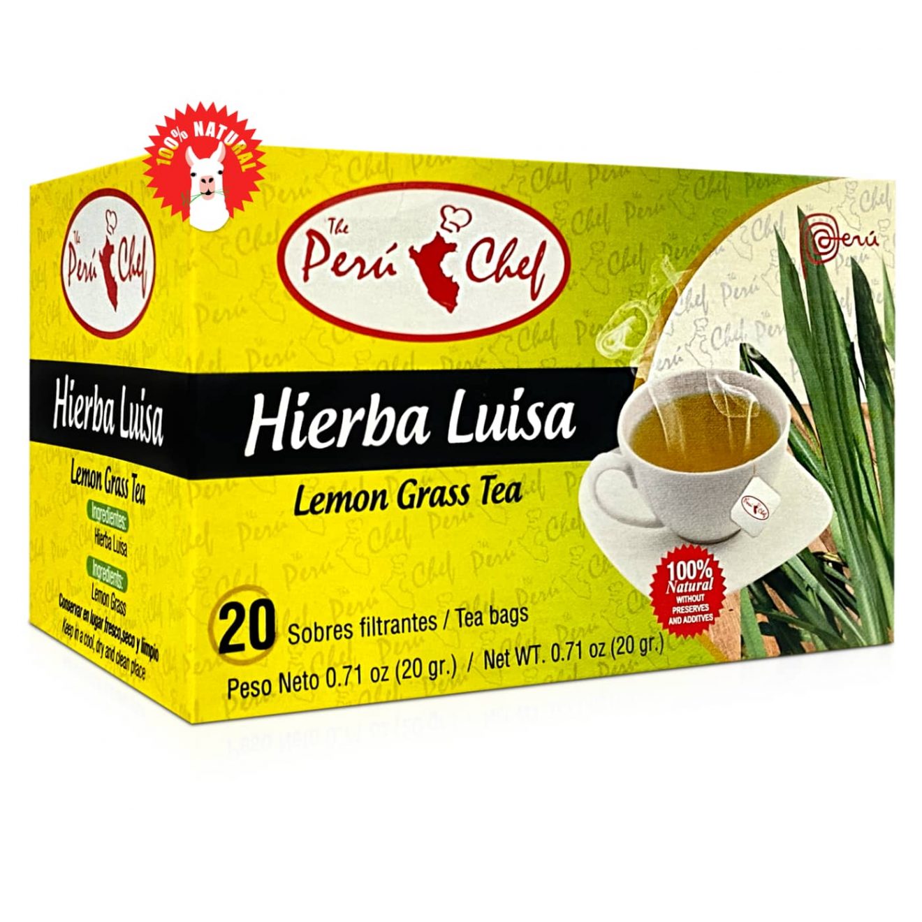 Peruchef Te Hierba Luisa 20 Sobres Filtrantes - Peruchos Food