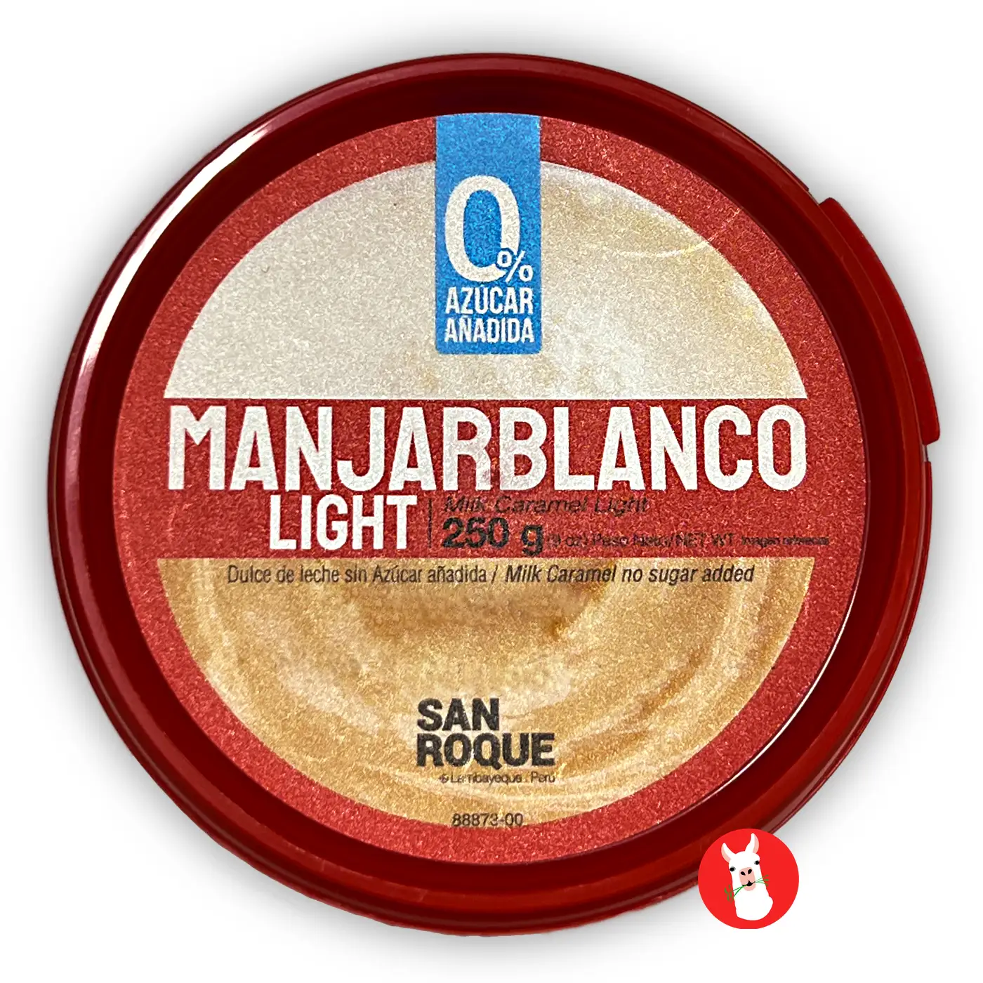 San Roque manjarblanco light 250 g top view